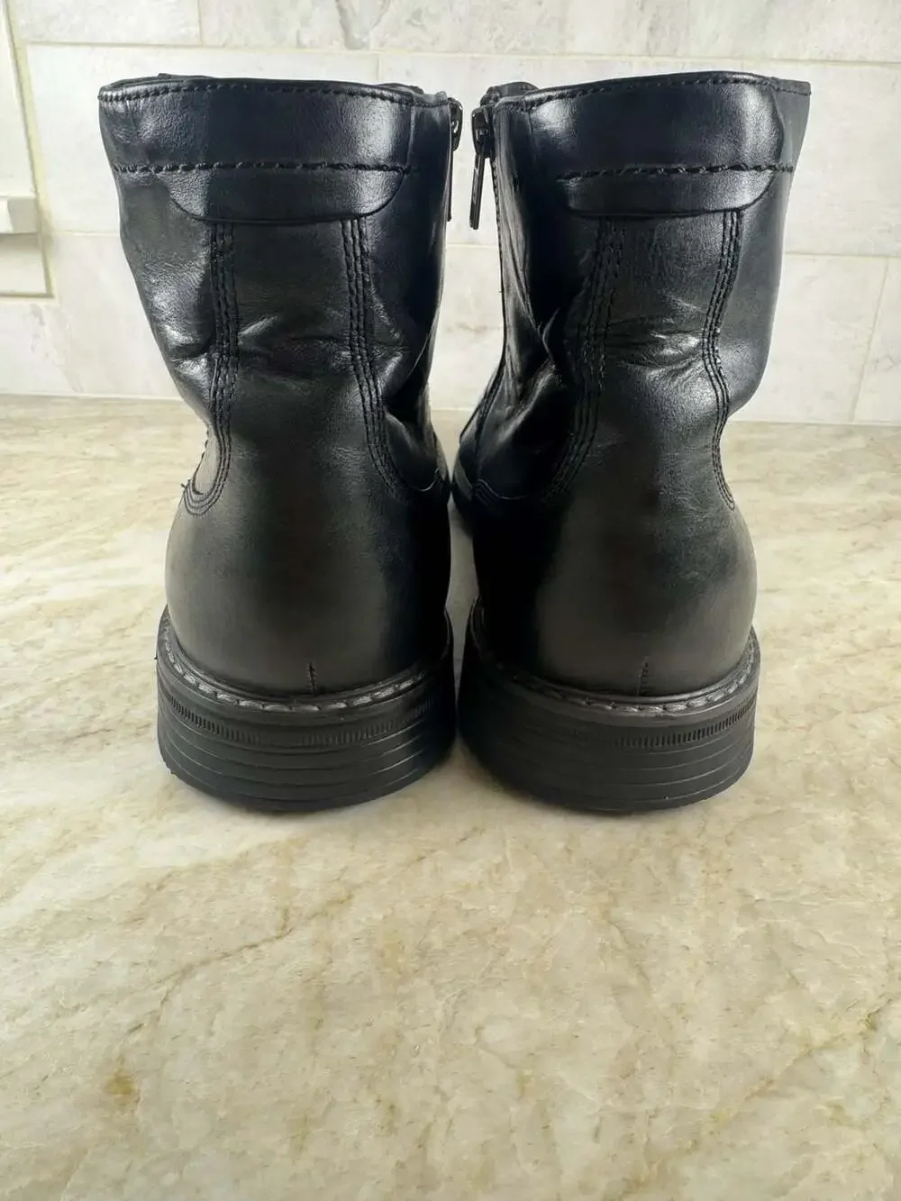 Rockport Men’s TruTech Leather Cap Toe Lace Up Ankle Boots Black Size 10.5
